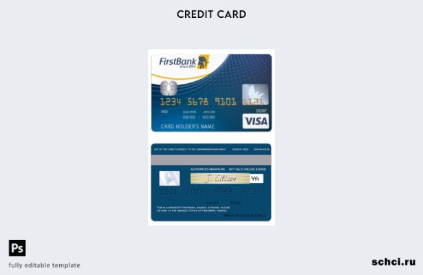 цифровая загрузка шаблона дебетовой карты Visa в Нигерии FirstBank
